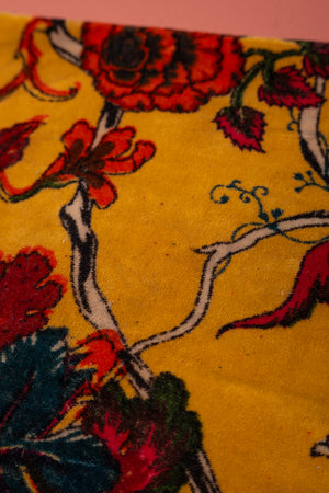 Seconds Mustard Floral Cotton Velvet Cushion Cover