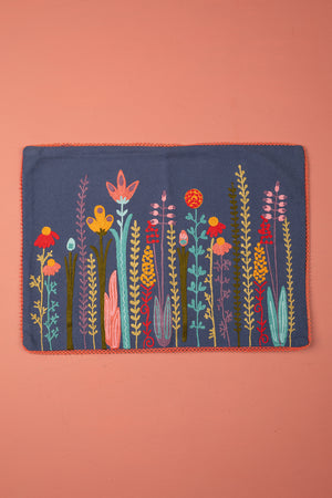 Seconds Perennials Embroidered Cotton Cushion Cover