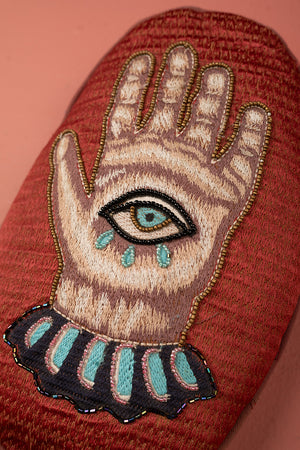 Seconds Embroidered Hamsa Cotton Cushion