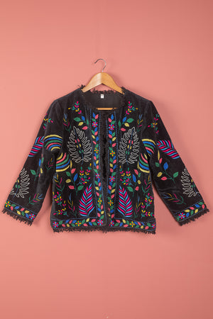 Seconds Edith Black Velvet Jacket - Small