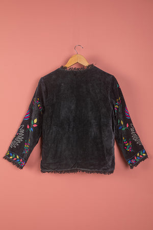 Seconds Edith Black Velvet Jacket - Small
