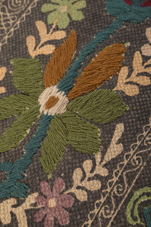 Seconds Large Safie Printed Rug with Suzani Embroidery
