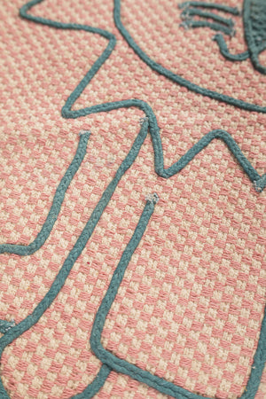 Seconds Pink Lion 100% Recycled Cotton Rug with Tassels