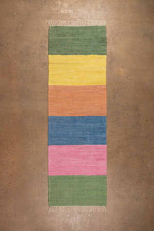 Seconds Bright Block Stripe Recycled Runner Rug