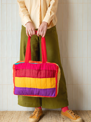 Block Colour Patchwork Quilted Bag - 01