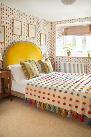 Handwoven 100% Recycled Pom Pom Throw