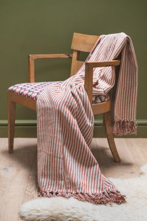 Red Stripe 100% Recycled Cotton Throw