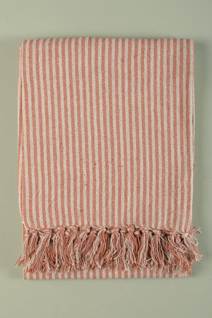 Red Stripe 100% Recycled Cotton Throw