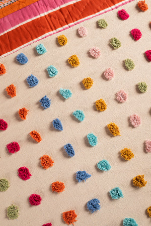 Handwoven 100% Recycled Pom Pom Throw