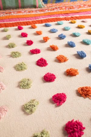 Handwoven 100% Recycled Pom Pom Throw