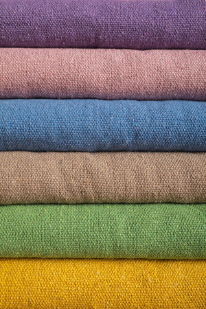 Green Recycled Cotton Block Colour Throw