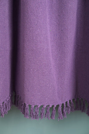 Lilac Recycled Cotton Block Colour Throw