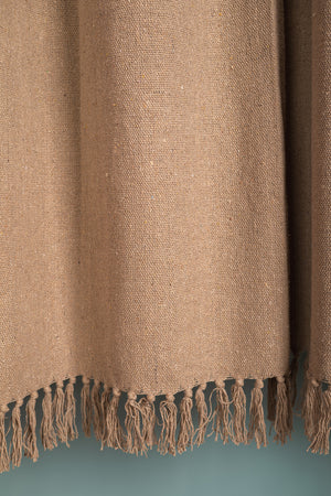 Oatmeal Recycled Cotton Block Colour Throw