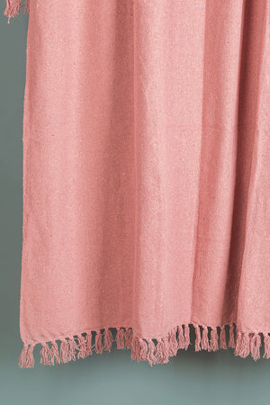 Pink Recycled Cotton Block Colour Throw