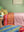 Pink Recycled Cotton Block Colour Throw