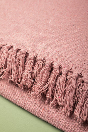 Pink Recycled Cotton Block Colour Throw