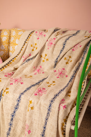 Rosaline Embroidered Throw