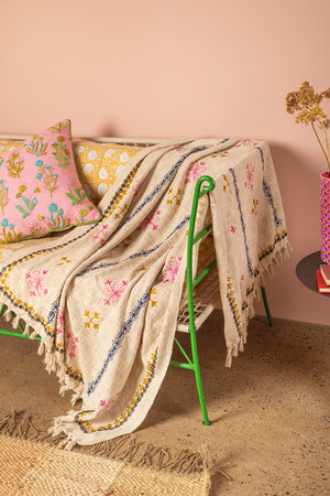 Rosaline Embroidered Throw