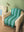 Dark Green & Turquoise Midi Stripe Recycled Cotton Throw