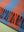 Pale Blue & Orange Midi Stripe Recycled Cotton Throw