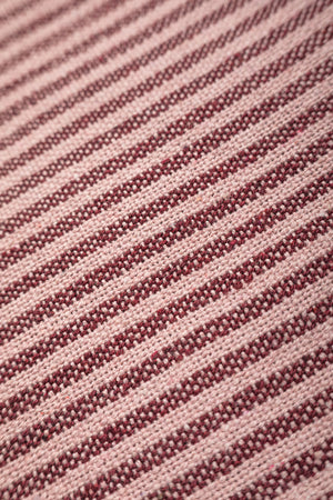Plum & Dusty Rose Recycled Cotton Striped Throw
