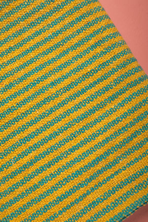 Yellow & Green Recycled Cotton Striped Throw