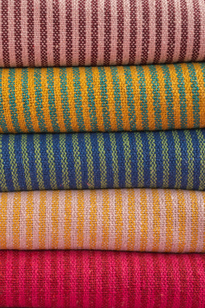 Yellow & Green Recycled Cotton Striped Throw