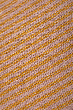 Pale Pink & Mustard Recycled Cotton Striped Throw