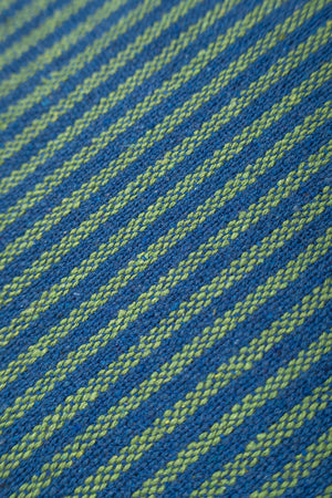 Green & Blue Recycled Cotton Striped Throw