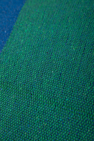 Blue & Green Recycled Cotton Wide Stripe Throw