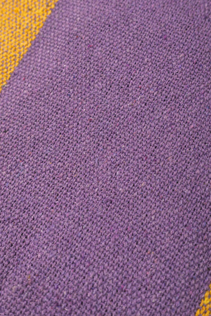Lilac & Yellow Recycled Cotton Wide Stripe Throw