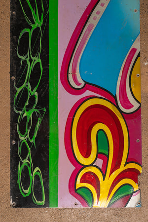 Swirl & Scroll Metal Fairground Sign - Left Side (2 parts)