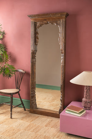 Wooden Vintage Carved Wall Mirror
