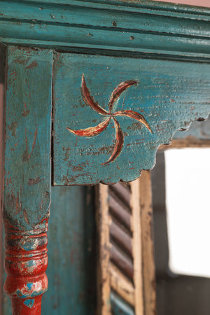 Vintage Blue Temple Wall Mirror