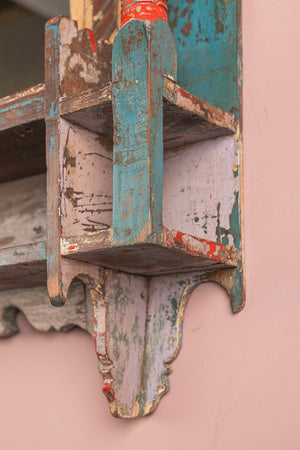 Vintage Blue Temple Wall Mirror
