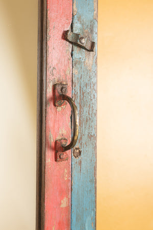 Vintage Blue & Red Temple Wall Mirror