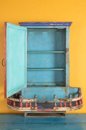 Vintage Blue & Red Temple Wall Mirror