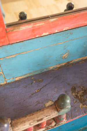 Vintage Blue & Red Temple Wall Mirror