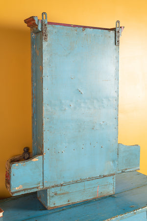 Vintage Blue & Red Temple Wall Mirror