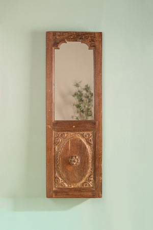 Wooden Vintage Carved Door Panel Mirror