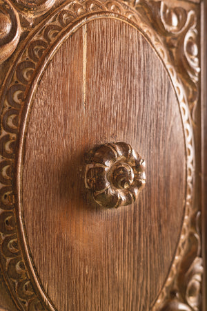 Wooden Vintage Carved Door Panel Mirror