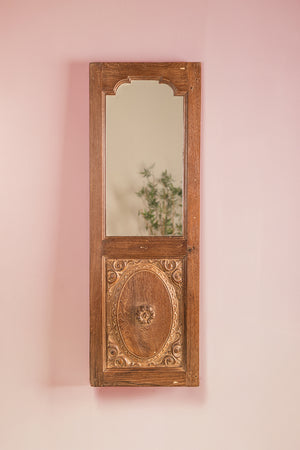 Wooden Vintage Carved Door Panel Mirror
