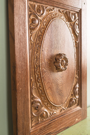 Wooden Vintage Carved Door Panel Mirror