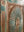 Vintage Teal Green Carved Door Panel Mirror