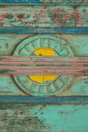 Blue Carved Vintage Wall Mirror