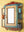 Blue & Red Vintage Mirrored Wall Cabinet