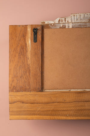 Vintage White Wall Mirror with Cupboards