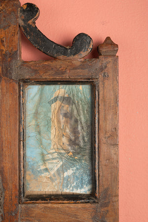 Wooden Vintage Temple Wall Mirror