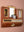 Vintage Wooden Wall Mirror with Cabinets
