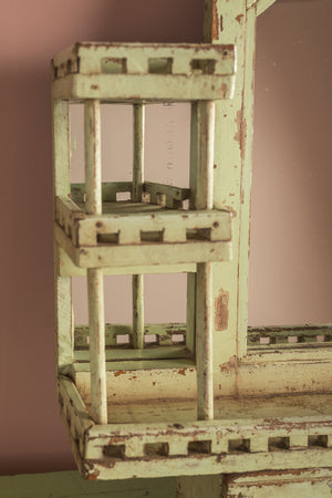 Vintage Pale Green Temple Wall Mirror